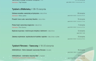 Plakat "Plenerowe wakacje" sierpień