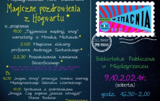 Plaakat a Noc Bibliotek 2021