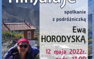 plakt z informacją o spotkaniu z podróżniczką E. Horodyską