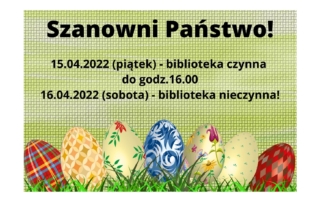 Informacja o zmianie godzin