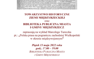 Plakat informujący o wykładzie M. Tureczka
