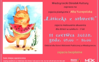 Plakat informujący o zajęciach plastycznych dla młodszych dzieci