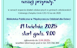 Plakat informujący o konkursie o charakterze ekologicznym dla pprzedszkolaków