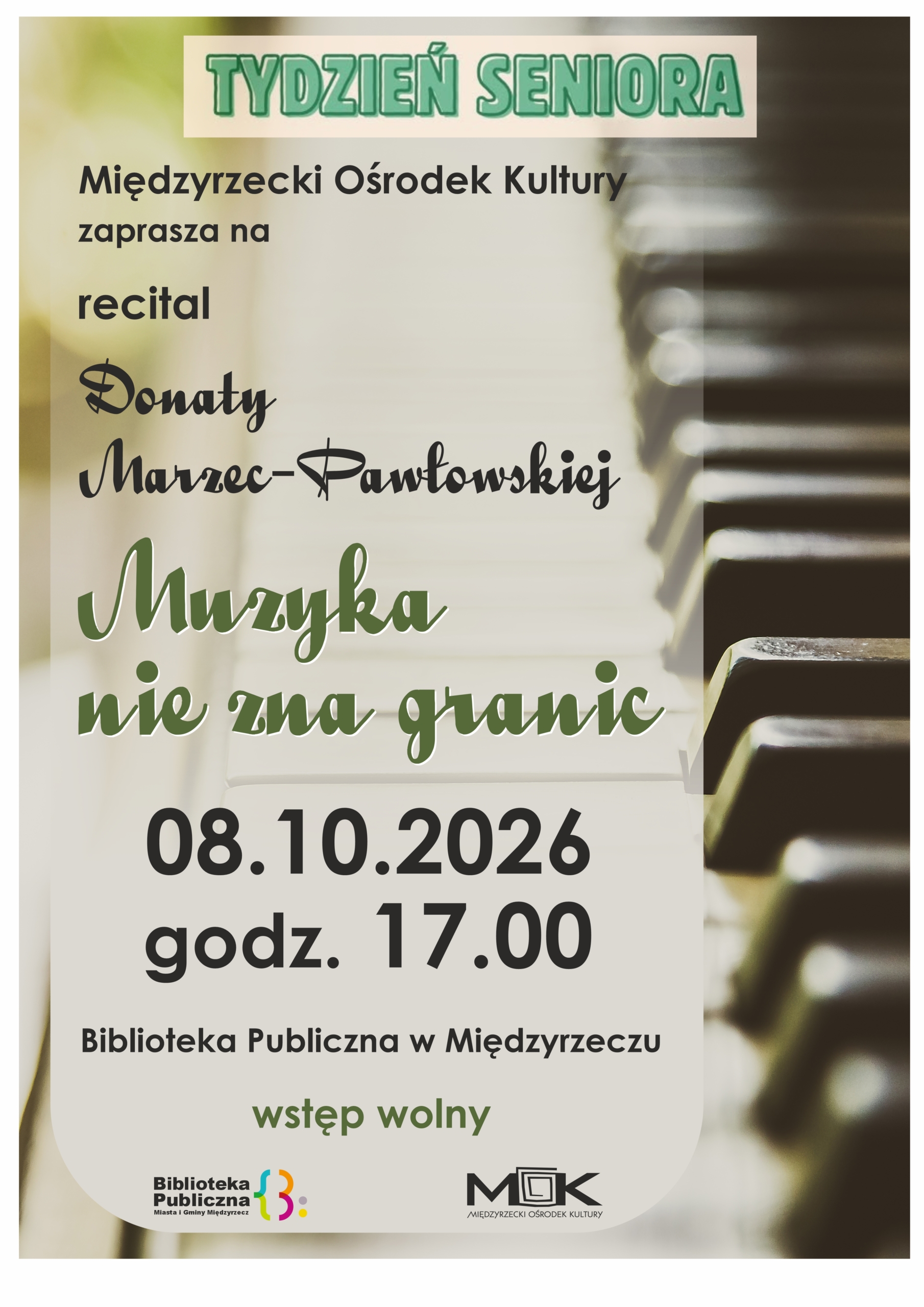 Plakat informujący o recitalu D.Marzec-Pawłowskiej